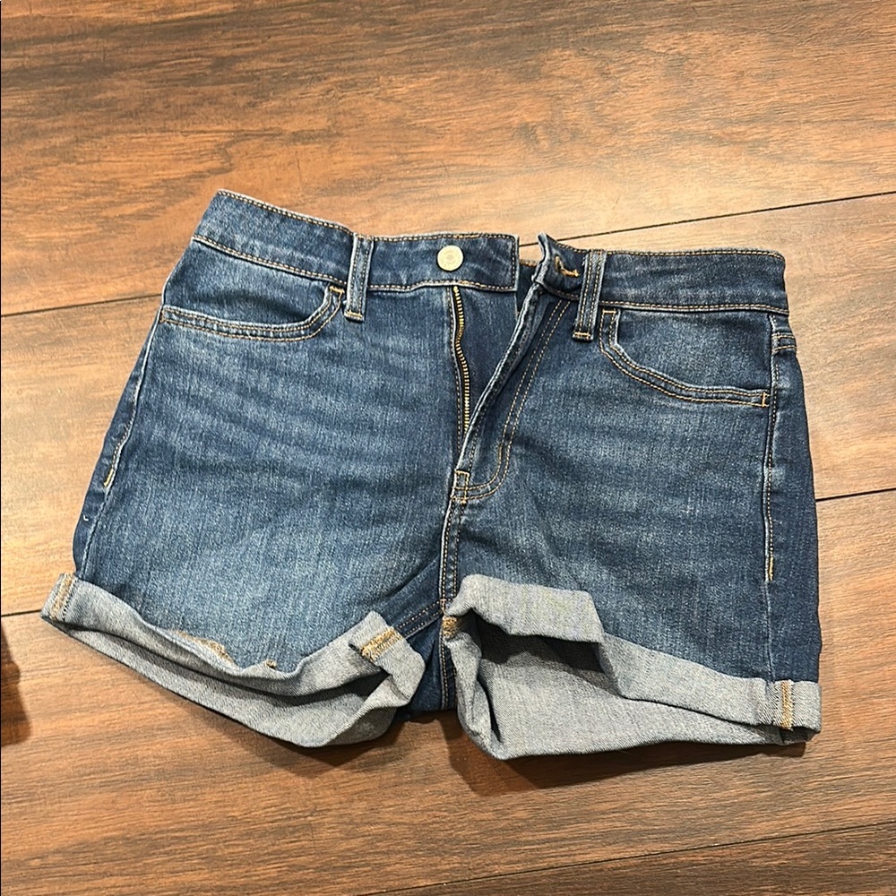 Old Navy Blue Jean Shorts High-Waisted Cuffed
